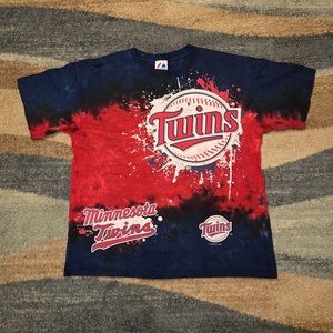 Twins Tie-Dye T-Shirt - Red and Blue